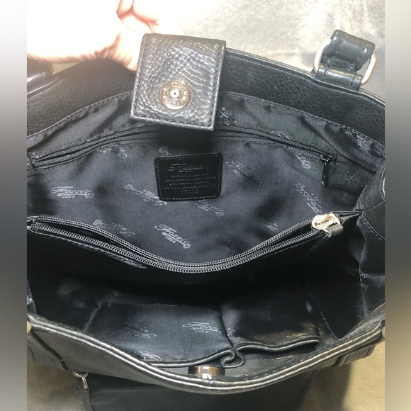 VINTAGE FOSSIL 1954 PEBBLED BLACK LEATHER SHOULDER BAG, #75082, LIKE NEW - Picture 7 of 11